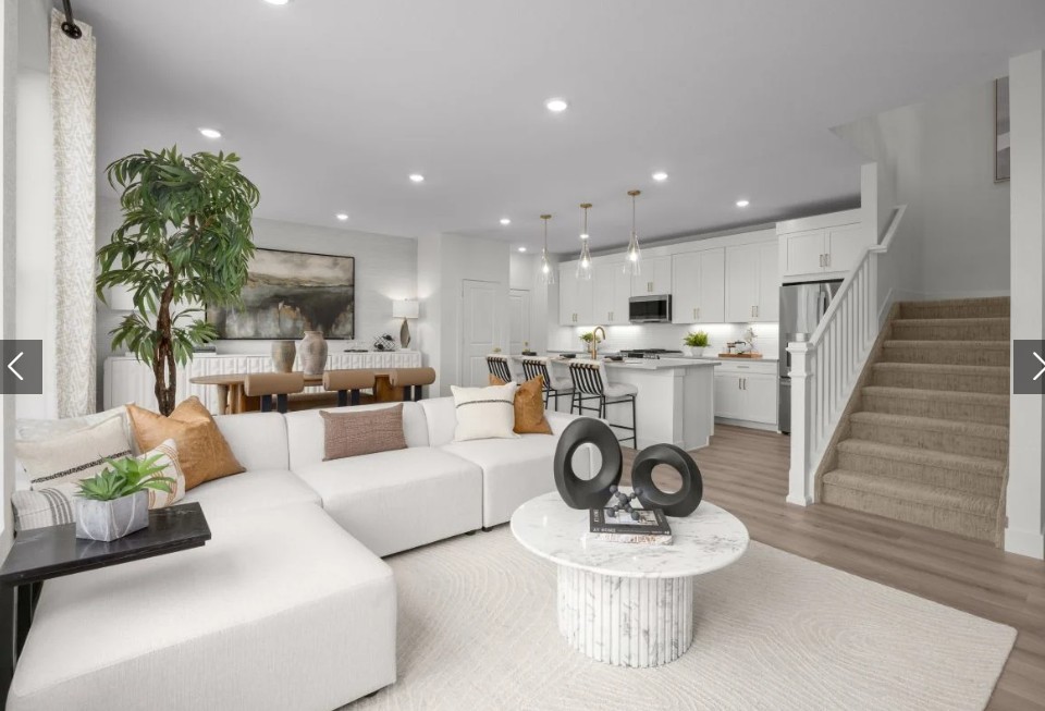 Under $400K affordable new construction Aurora Colorado paired home living room interior