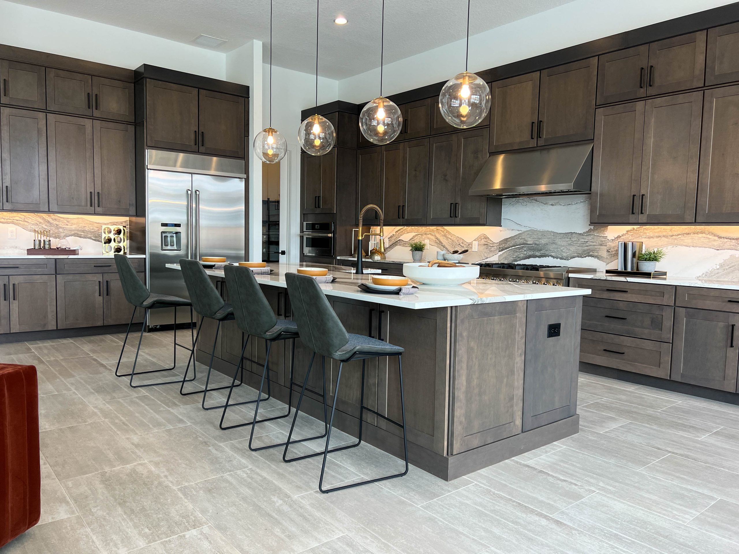 Modern kitchen in a new construction ranch home in Colorado that qualifies for no money down mortgage options.